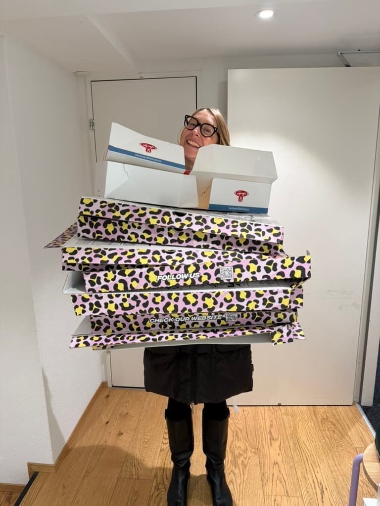 Kristin in the new office