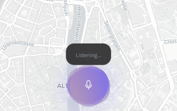 LiveMap Q assistant, listening state