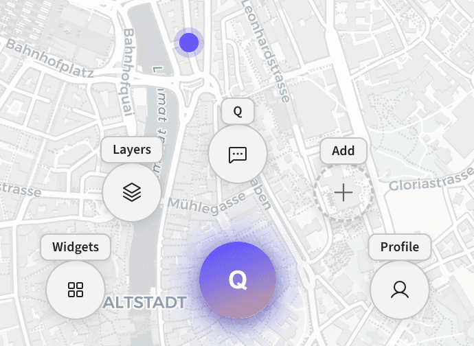 ARI Assistent, radiales Aktionsmenü